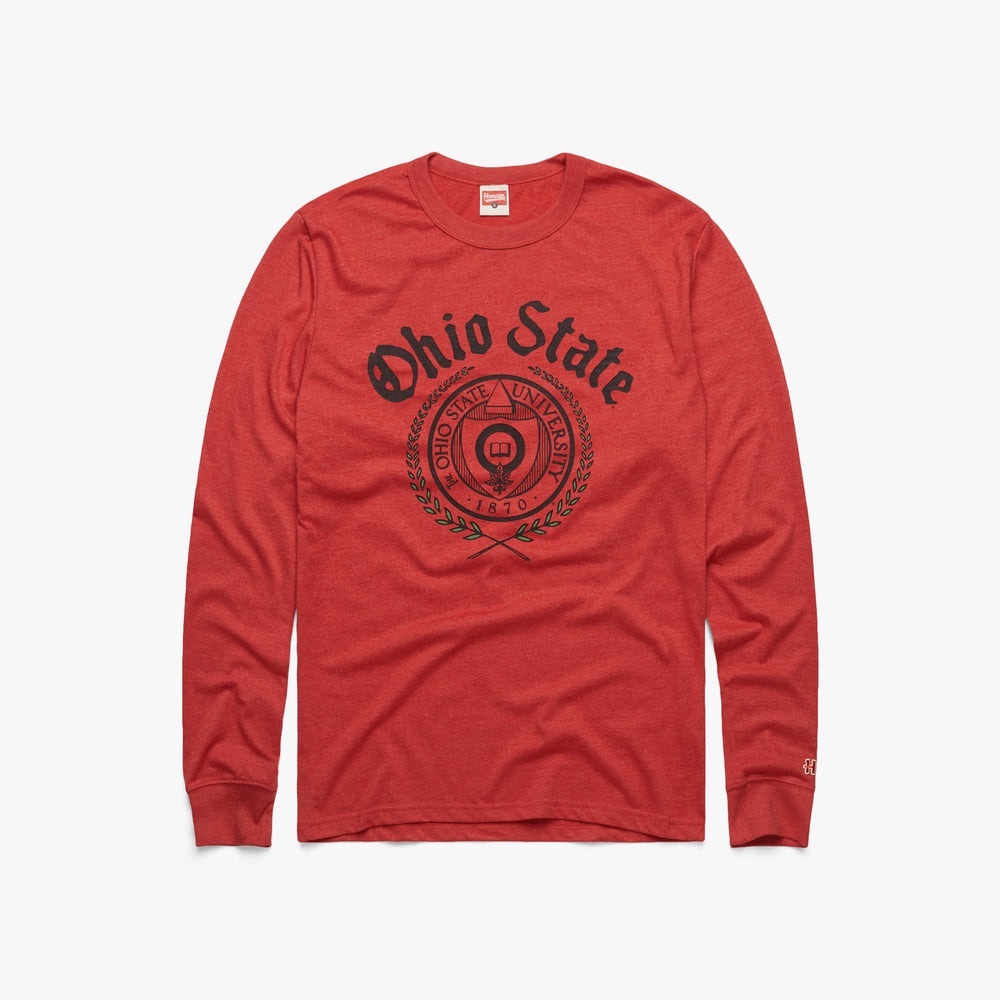 HOMAGE Red Ohio State Long Sleeve Tee